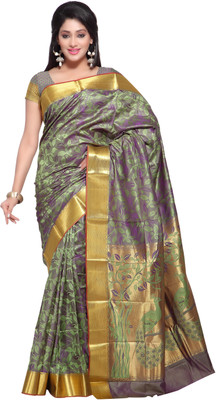 

Varkala Silk Sarees Woven Kanjivaram Saree(Light Green), Pastel green