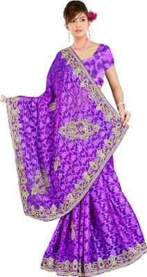 

Aarti Saree Embroidered Fashion Net Saree(Purple)