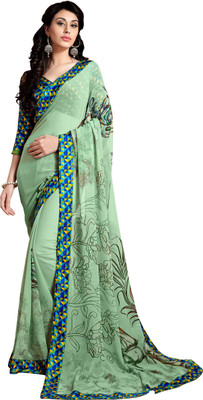 

Jiya Self Design, Printed Fashion Georgette Saree(Light Green, Multicolor)