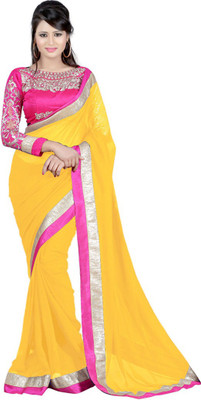 

Aksh Fashion Embroidered Bollywood Georgette Saree(Yellow)