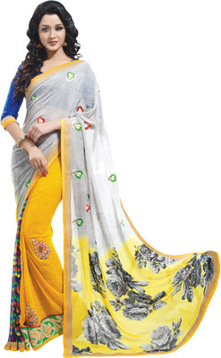 

Saara Floral Print, Self Design Daily Wear Georgette Saree(Grey, Yellow)