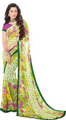 

PSHOPEE Printed Fashion Chiffon Saree(Light Green)