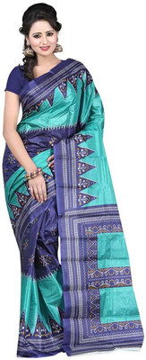 

Dancing Girl Printed Bollywood Art Silk Saree(Blue)