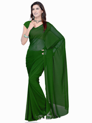 

Surupta Plain Fashion Georgette Saree(Green)