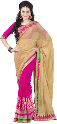 

Party Wear Dresses Embroidered Fashion Net Saree(Multicolor)