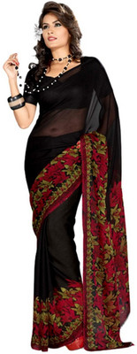 

Dancing Girl Printed Bollywood Georgette Saree(Black)