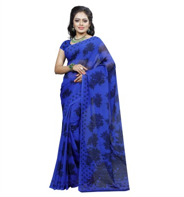 Vardan PRINTS Printed Bollywood Georgette Saree(Blue)