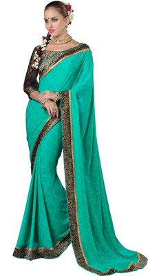 

Lovelylook Embroidered Fashion Georgette Saree(Green)