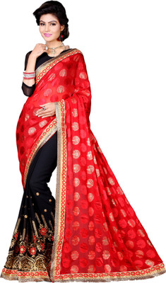 

M.S.Retail Embroidered Fashion Chiffon Saree(Red)
