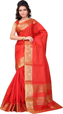It's Banii Woven Kanjivaram Silk Saree(Red)