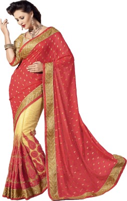 

M.S.Retail Embroidered Bollywood Jute, Cotton, Net Saree(Red), Cre8me;red