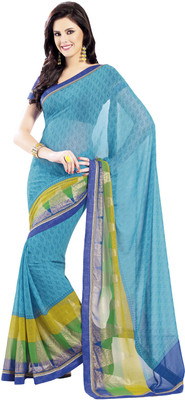 

Vishal Solid Fashion Georgette Saree(Blue)