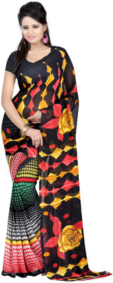 

Jaipur Kurti Printed Daily Wear Georgette Saree(Black)
