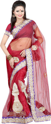

Sanju Sarees Self Design Fashion Net Saree(Maroon