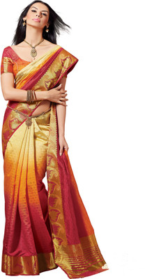 

Taanshi Printed Kanjivaram Tussar Silk Saree(Red)