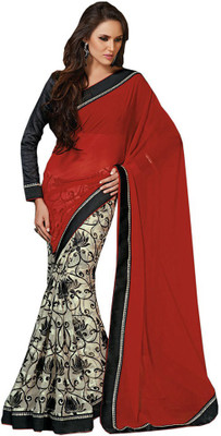 

Indian Wear Online Printed Fashion Pure Chiffon Saree(Multicolor), Multicolor466