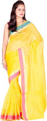 

Chandrakala Self Design Banarasi Cotton Saree(Multicolor), Green