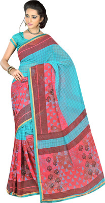 

Khushali Self Design, Printed, Embellished Fashion Georgette Saree(Light Blue, Multicolor)