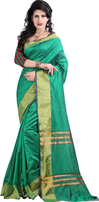 

Sanju Sarees Solid Fashion Art Silk Saree(Green)