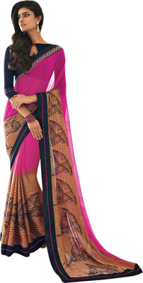 

Vishal Solid Fashion Georgette Saree(Pink)