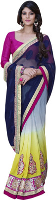 

Aasvaa Embroidered Fashion Jacquard Saree(Multicolor)
