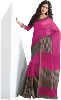 

Party Wear Dresses Printed Fashion Cotton Saree(Pink)