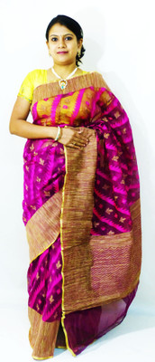 

Runu's Boutique Self Design Fashion Handloom Jute Saree(Magenta)