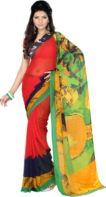 

Ishin Solid Fashion Georgette Saree(Multicolor)