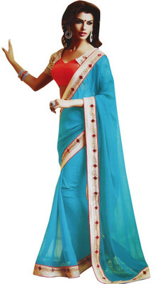 

Asha Fashion Embroidered Bollywood Georgette Saree(Green), Cyan
