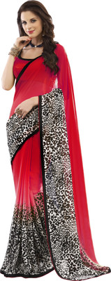 

Khushali Self Design Fashion Georgette Saree(Red, Multicolor), Multicolor;red