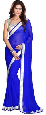 

Stylezone Solid Fashion Chiffon Saree(Blue)