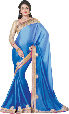 

Saara Printed Fashion Jacquard Saree(Blue, Gold), Blue;golden