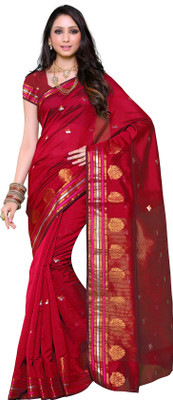 Mimosa Woven Kanjivaram Cotton Saree(Maroon)