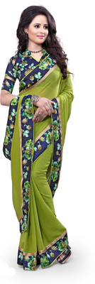 

Indianbeauty Self Design, Solid, Printed Bollywood Pure Chiffon Saree(Orange)