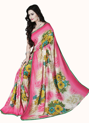

Khushali Self Design, Printed Fashion Georgette Saree(Pink, Multicolor), Multicolor;pink