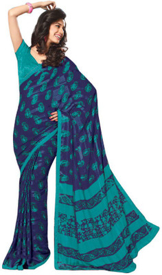Party Wear Dresses Printed Fashion Pure Chiffon Saree(Multicolor)