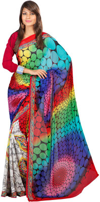 

Party Wear Dresses Printed Fashion Art Silk Saree(Multicolor), Multicolor302