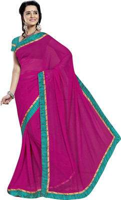 

Jiya Self Design, Embellished Fashion Georgette Saree(Magenta)