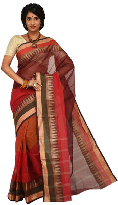 

Sangam Kolkata Embellished Fashion Handloom Cotton Saree(Red)