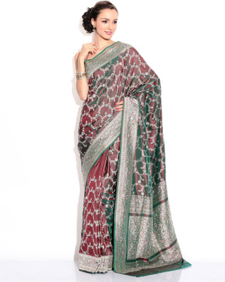

Zain Textiles Woven Banarasi Silk Saree(Green)