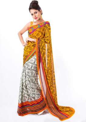 

Cenizas Printed Fashion Chiffon Saree(Multicolor), Yellow