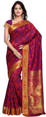 Varkala Silk Sarees Woven Kanjivaram Art Silk Saree(Red)