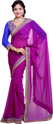 

Ishin Embellished Fashion Georgette Saree(Purple), Magenta