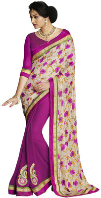 

Desi Butik Embroidered Fashion Satin, Georgette Saree(Multicolor)