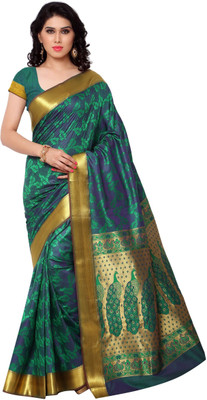 

Varkala Silk Sarees Woven Kanjivaram Saree(Green), Pakistani green