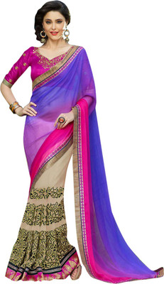 

Brijraj Embroidered Fashion Net Saree(Beige, Pink), Beige;pink;white