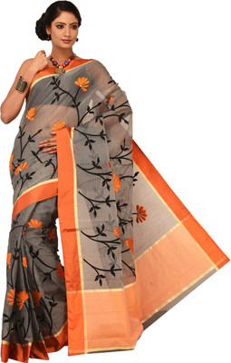 

Sangam Kolkata Solid Fashion Kota Cotton Saree(Orange)