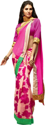 

Vishal Solid Fashion Georgette Saree(Pink)