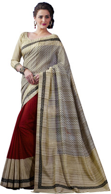 

Sunaina Printed Fashion Cotton Linen Blend Saree(Multicolor)