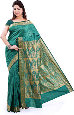 

Ishin Printed Fashion Art Silk Saree(Green)